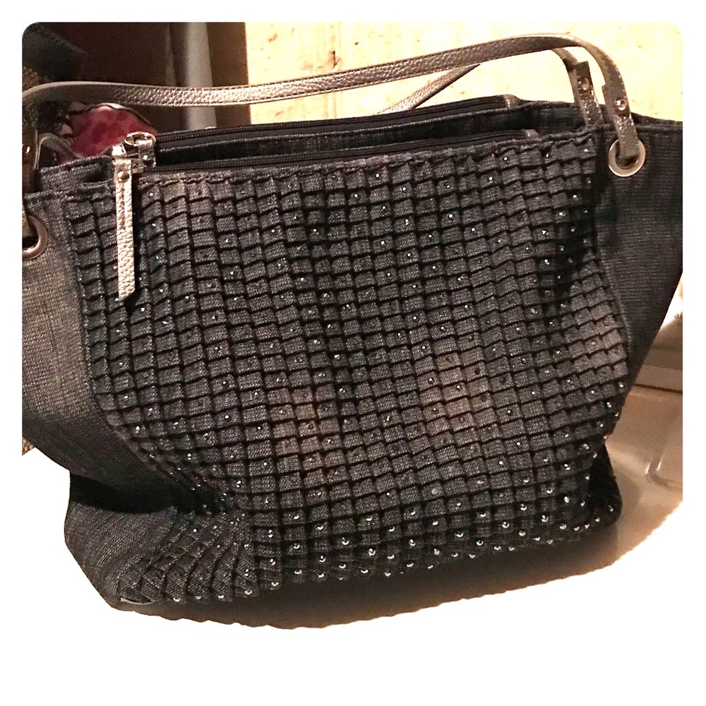 Blue~Jean w/silver studs- large bag!